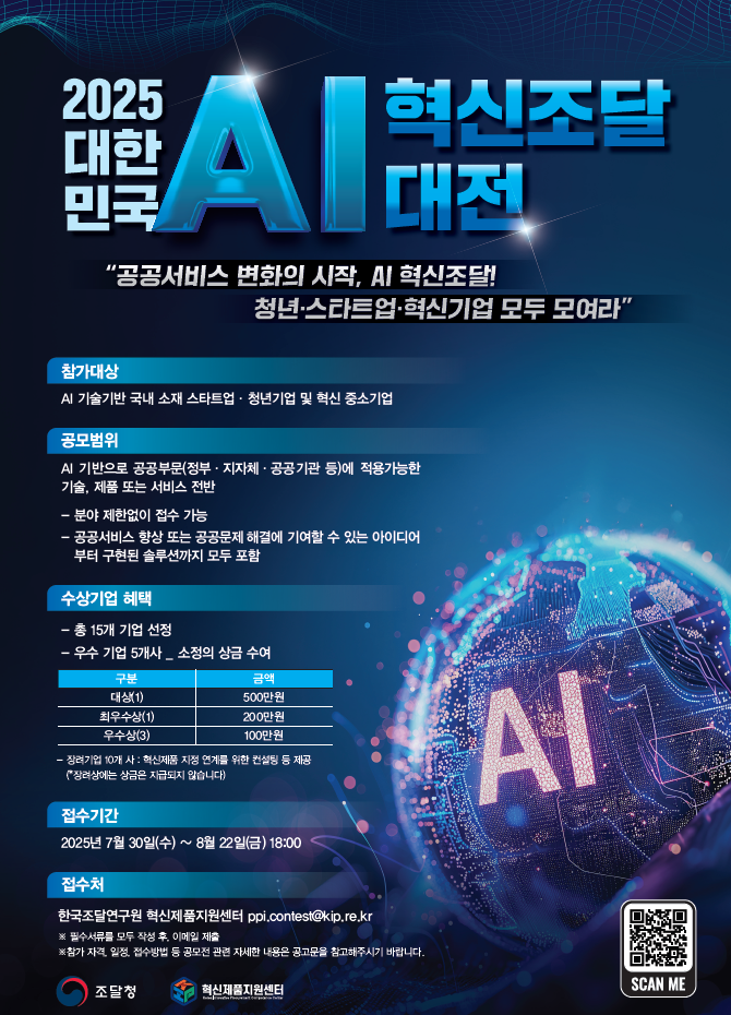 『2025 대한민국 AI 혁신조달 대전』포스터