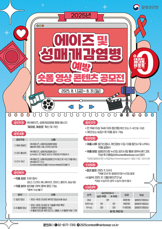 2025년 에이즈 및 성매개감염병 예방 공모전 포스터