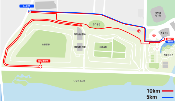 대회진행 코스도(10km/5km)